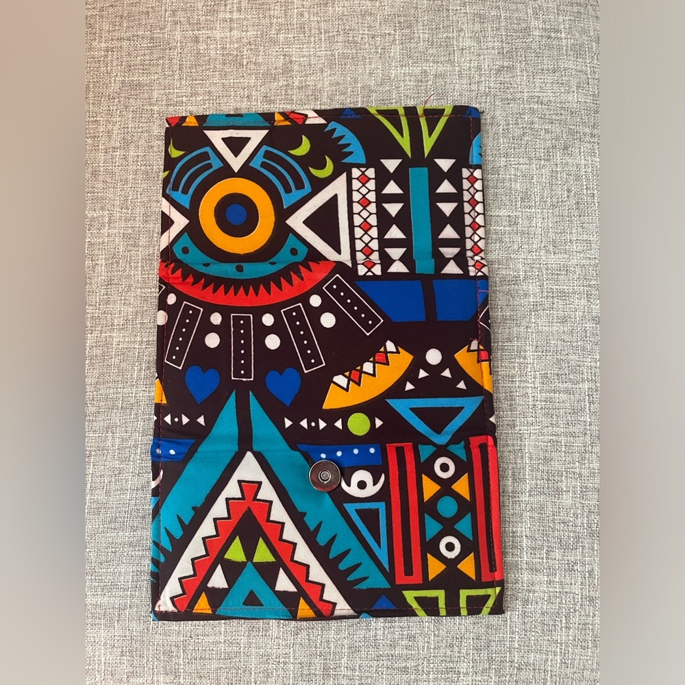 African Ankara Wax Print Tri-fold wallet- Angola Print- Multi-Color. Cotton. - Picture 2 of 3